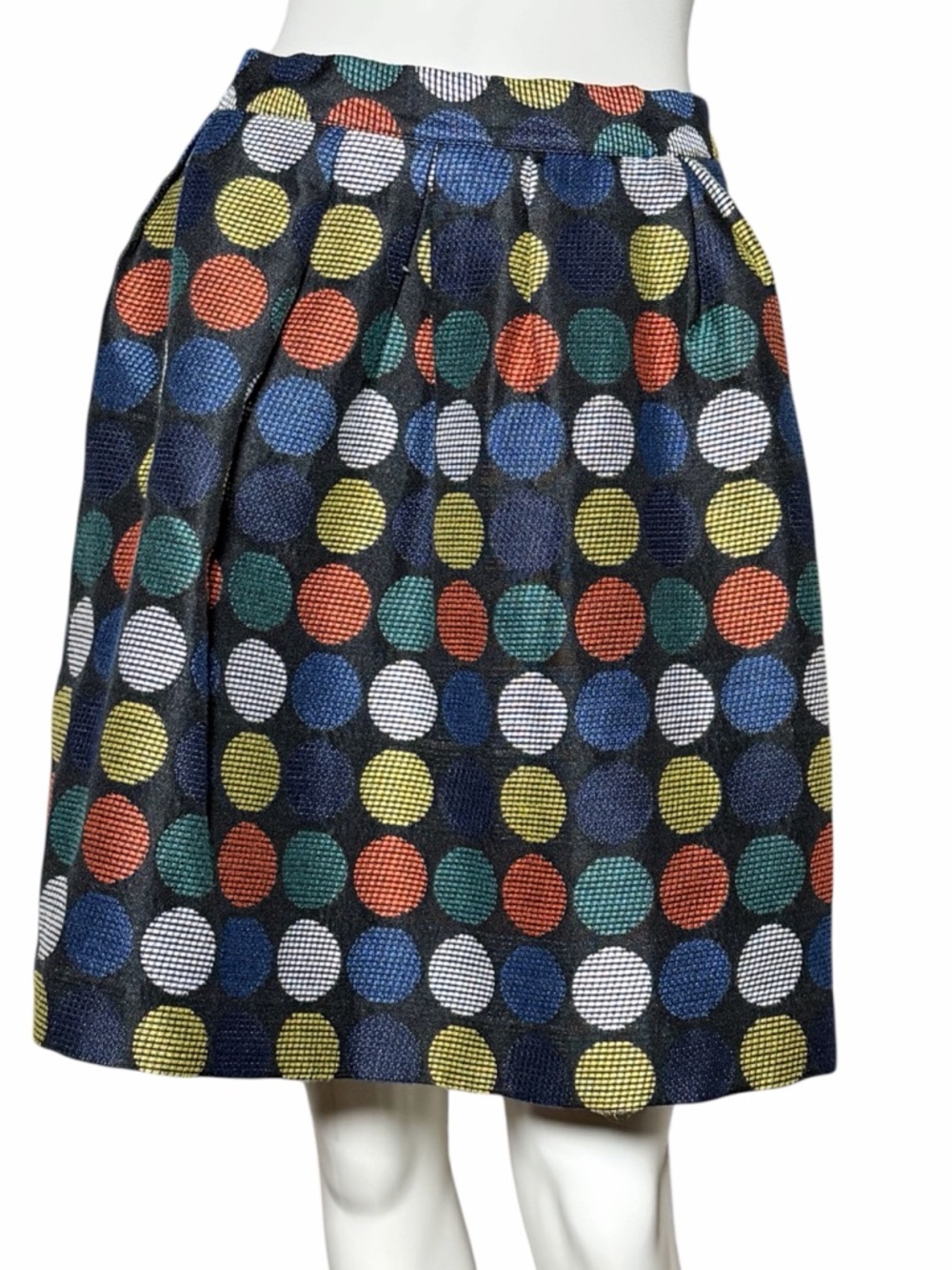 Hutch Anthropologie Polka Dot Jacquard Skirt A-Line Pleated Multicolor Size 4P - Picture 2 of 9
